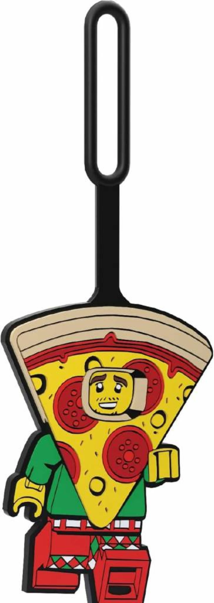 IQ Silicone Bag Tag - Lego Classic Pizza Costume Guy Keychain (52935) for Kids & Collectors