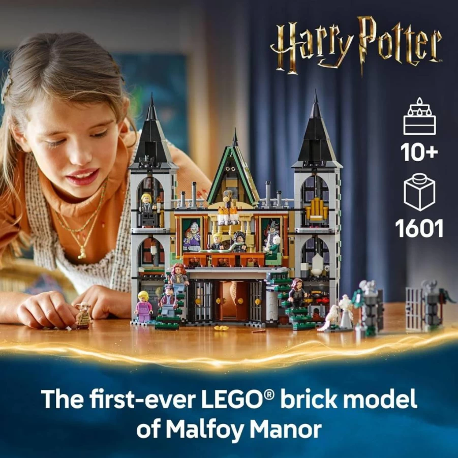 LEGO Harry Potter Malfoy Manor 76453 Building Set with 9 Minifigures, Collectible Construction Toy for Kids Ages 10+, Perfect Gift for Harry Potter Fans