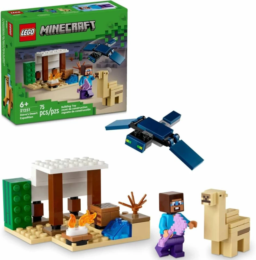 LEGO Minecraft 21251 Steve's Desert Adventure Building Set with House, Biome & Action Figures, Creative Gift for Kids Ages 6+