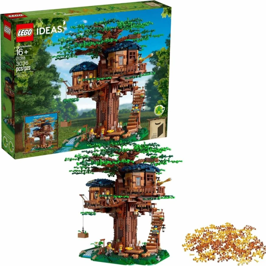 LEGO Ideas Tree House 21318 Building Kit with 3 Cabins, Interchangeable Green Leaves, Mini Figures, and Bird Figure for Adults and Teens 16+
