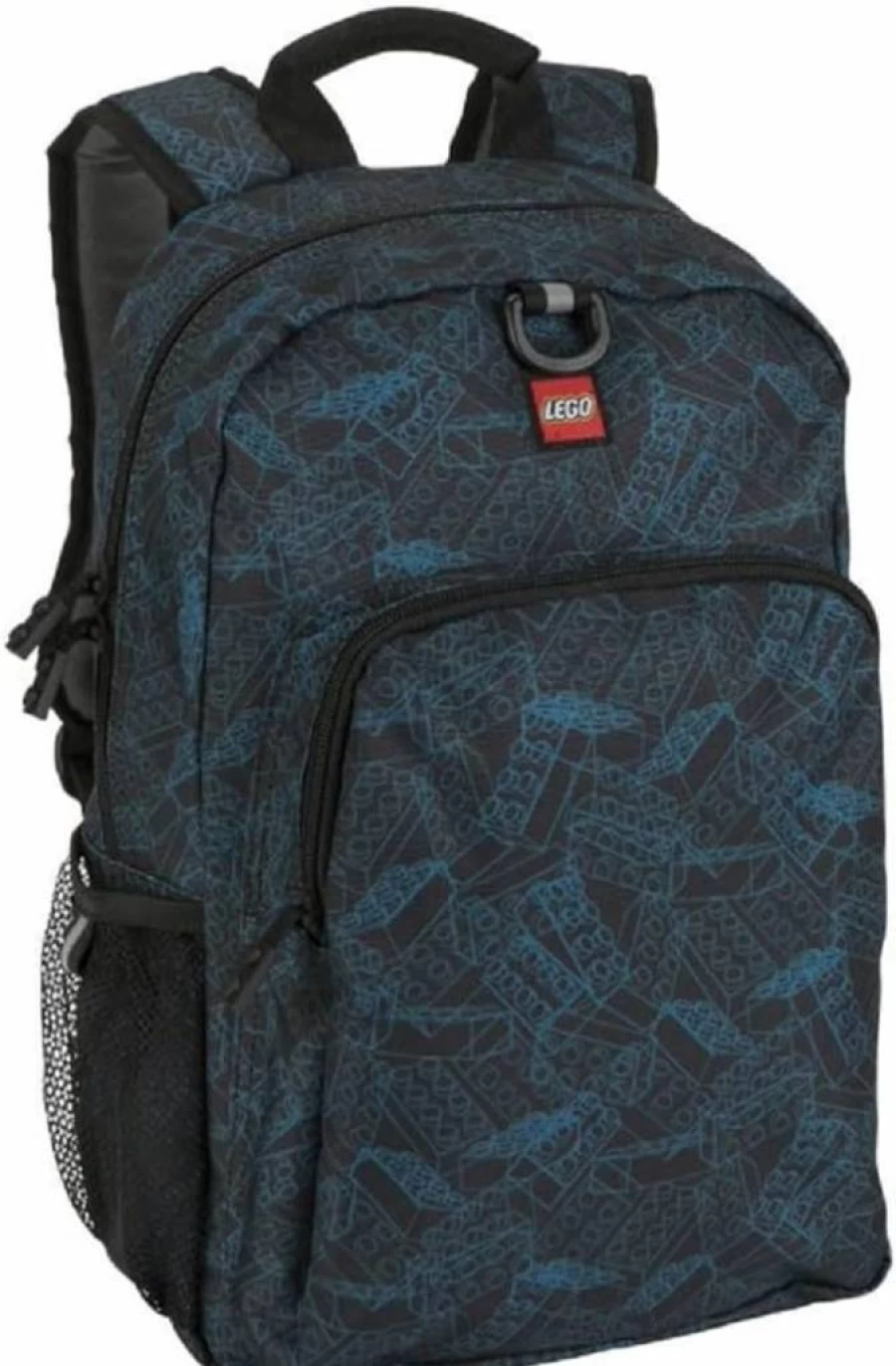 LEGO Classic Blue Backpack and Lunchbox 2-Piece Set for School - Heritage Design with Blueprint Print