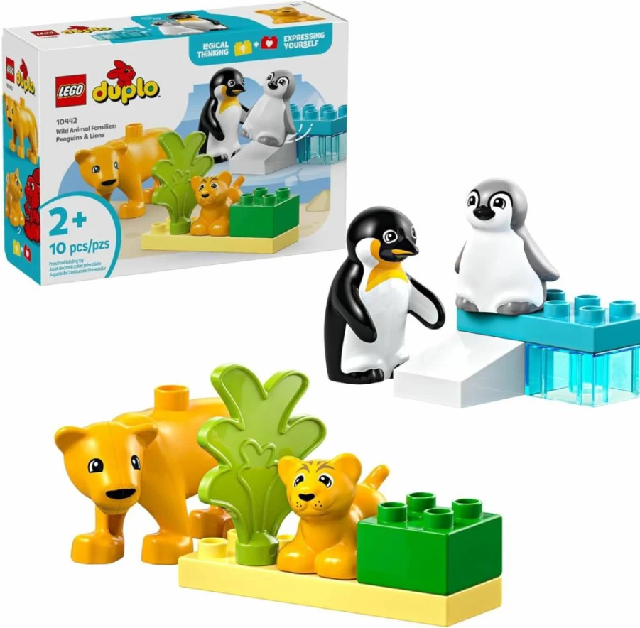 LEGO DUPLO Wild Animal Playset with Penguins & Lions - Educational Building Toy for Toddlers Ages 2+ (10442) - Gift for Boys & Girls