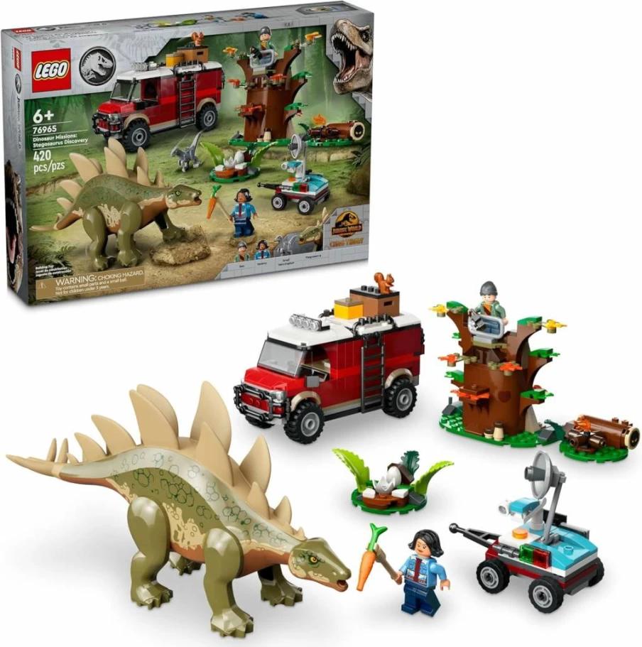 LEGO Jurassic World 76965 Stegosaurus Dinosaur Building Set with 2 Minifigures, Creative Pretend Play Toy for Kids Ages 6+, Perfect Gift for Boys and Girls