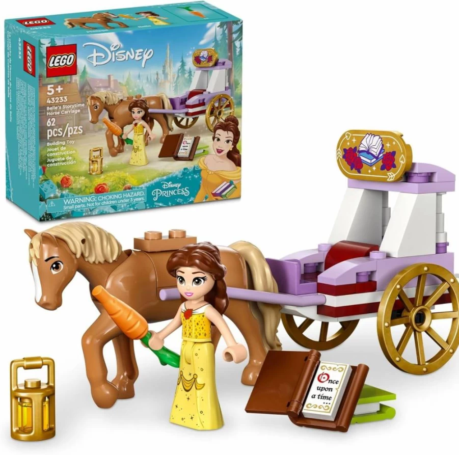 LEGO Disney Princess Belle's Horse Carriage Building Set with Mini-Doll 43233 | Beauty and The Beast Toy for Kids Ages 5+ | Creative Gift for Girls and Boys