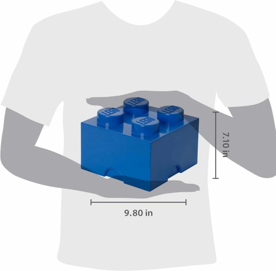LEGO 2 Brick Storage Box by Room Copenhagen - Bright Blue Building Block Organizer (Model 40020631)