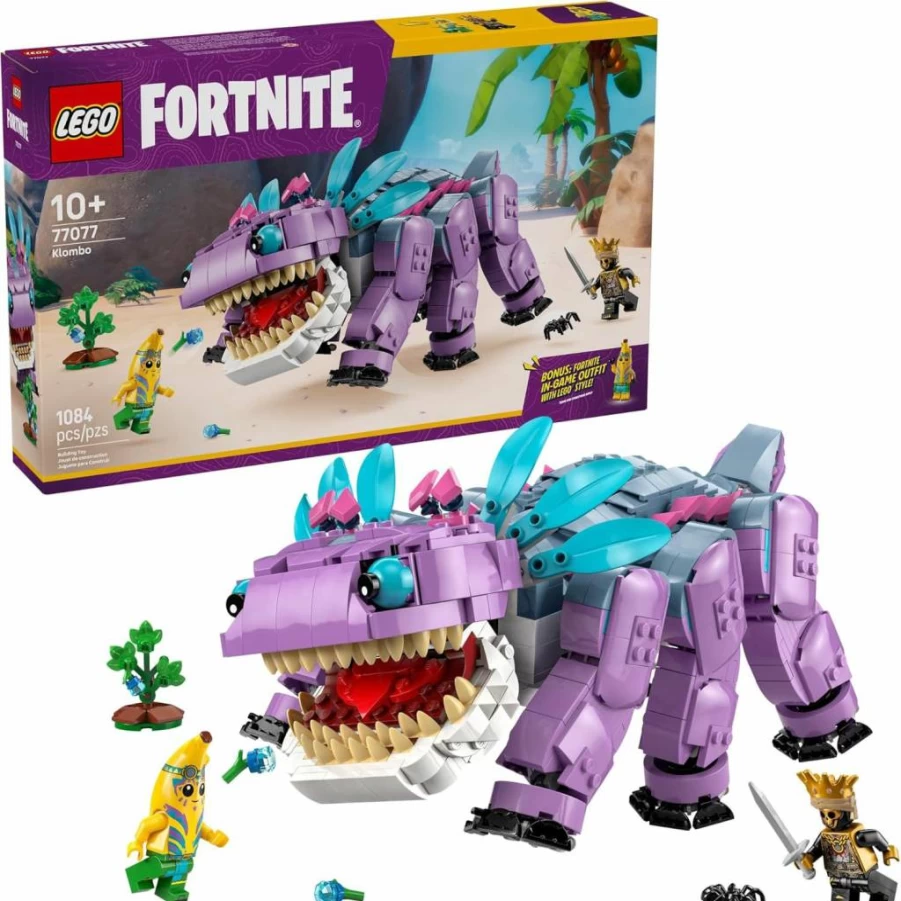LEGO Fortnite Klombo Building Toy Set with Peely & Oro Minifigures - Creative Play Construction Kit for Kids Ages 10+ - 77077 Gift for Gamers & Birthday Presents
