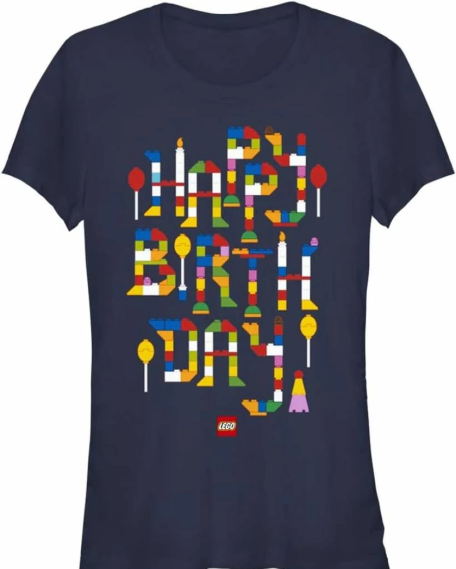 Fifth Sun Women's Lego-Inspired Iconic Build Graphic Short Sleeve T-Shirt Birthday Gift Tee
