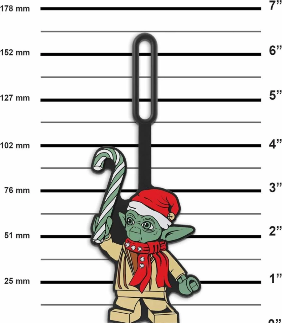 IQ Star Wars Yoda Silicone Luggage Tag - 6.5 Inch Writable Travel ID Tag for Suitcase, Backpack, Carry-On (Lego Inspired)