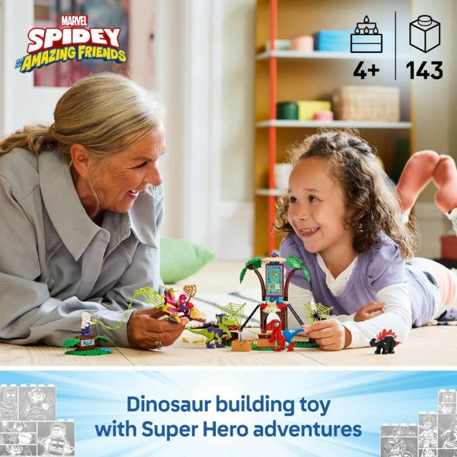 LEGO Marvel Spidey and His Amazing Friends Tree House HQ Dinosaur Battle Set 11200 - Spider-Man vs. Green Goblin Building Toy with Raptor, Gift for Kids Ages 4+