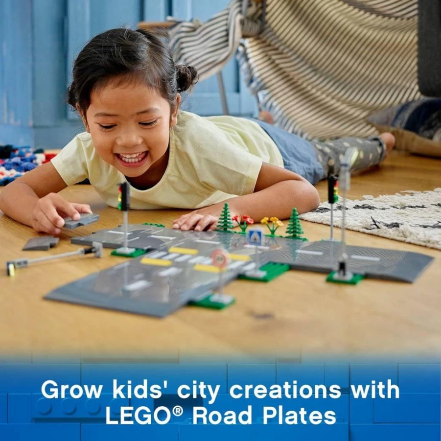 LEGO City Road Plates 60304 Building Set with Traffic Lights, Glow-in-the-Dark Bricks & Trees – Compatible with Other City Sets, STEM Toy Gift for Kids Ages 5+ (60304)