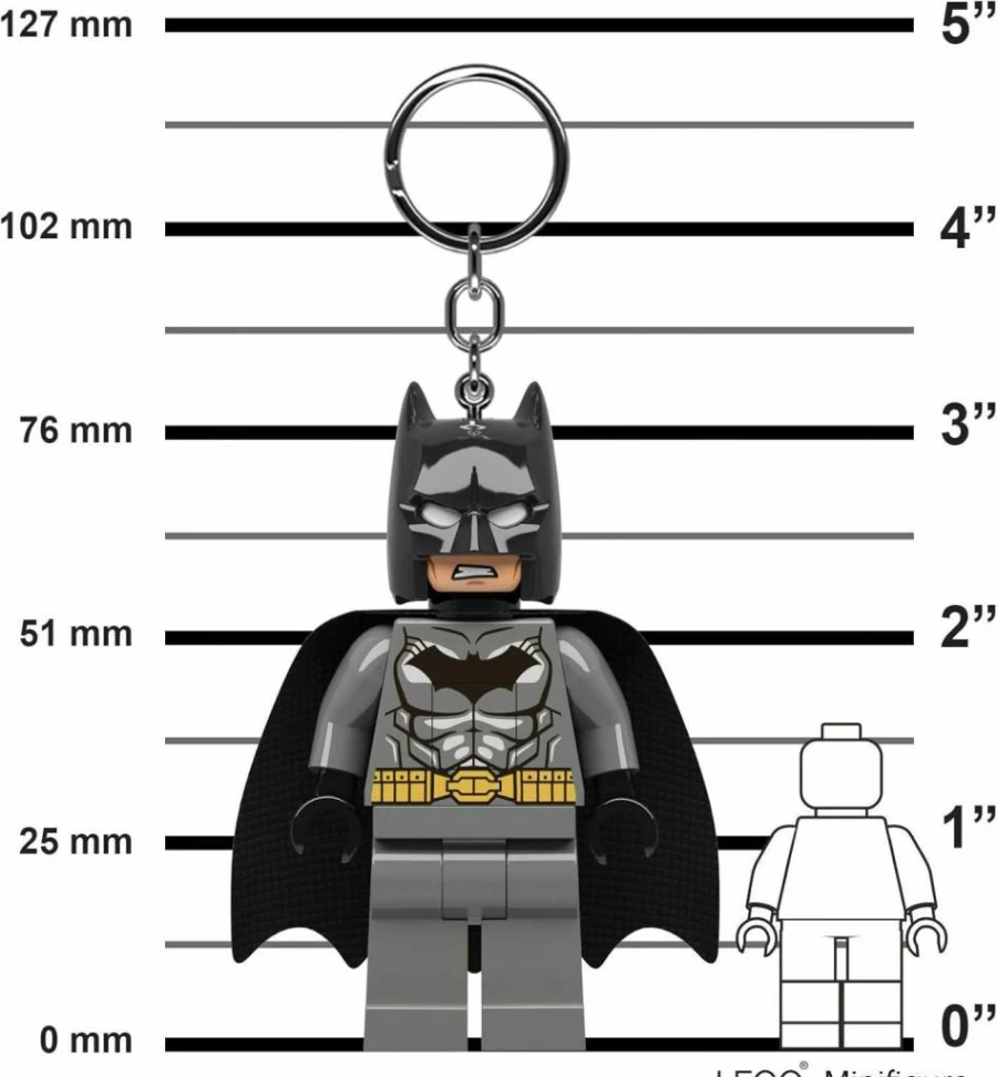 IQ Batman Superhero Keychain - 3 Inch Tall Collectible Light-Up Figure with Keyring, DC Comics Inspired