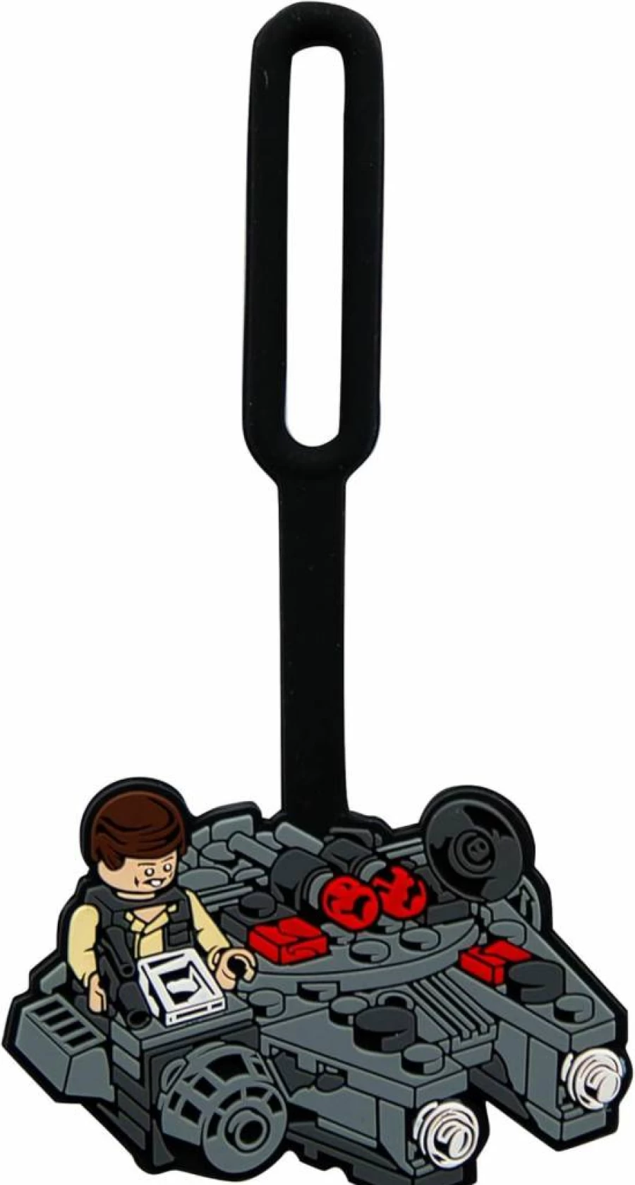 LEGO Star Wars Millennium Falcon Silicone Luggage Tag - Writable ID Surface, 5.75 Inch Travel Suitcase & Backpack Accessory (52236)