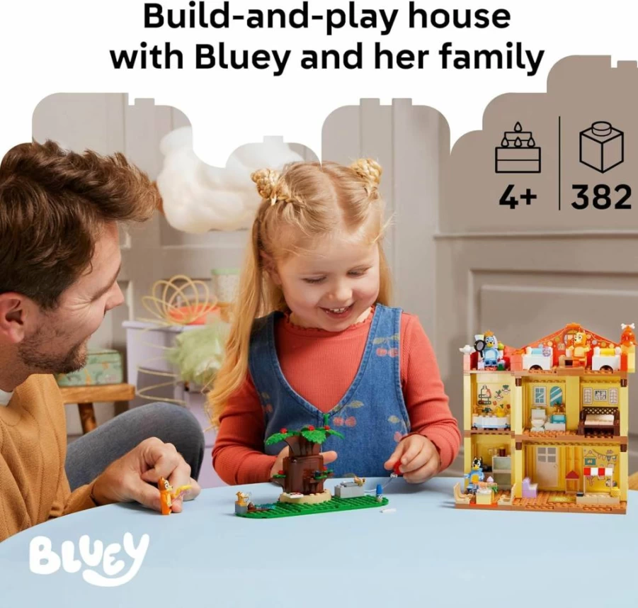 LEGO Bluey's Family House Building Set with 6 Mini Figures - Creative Construction Toy for Kids Ages 4+ (11203) Ideal Preschool Gift