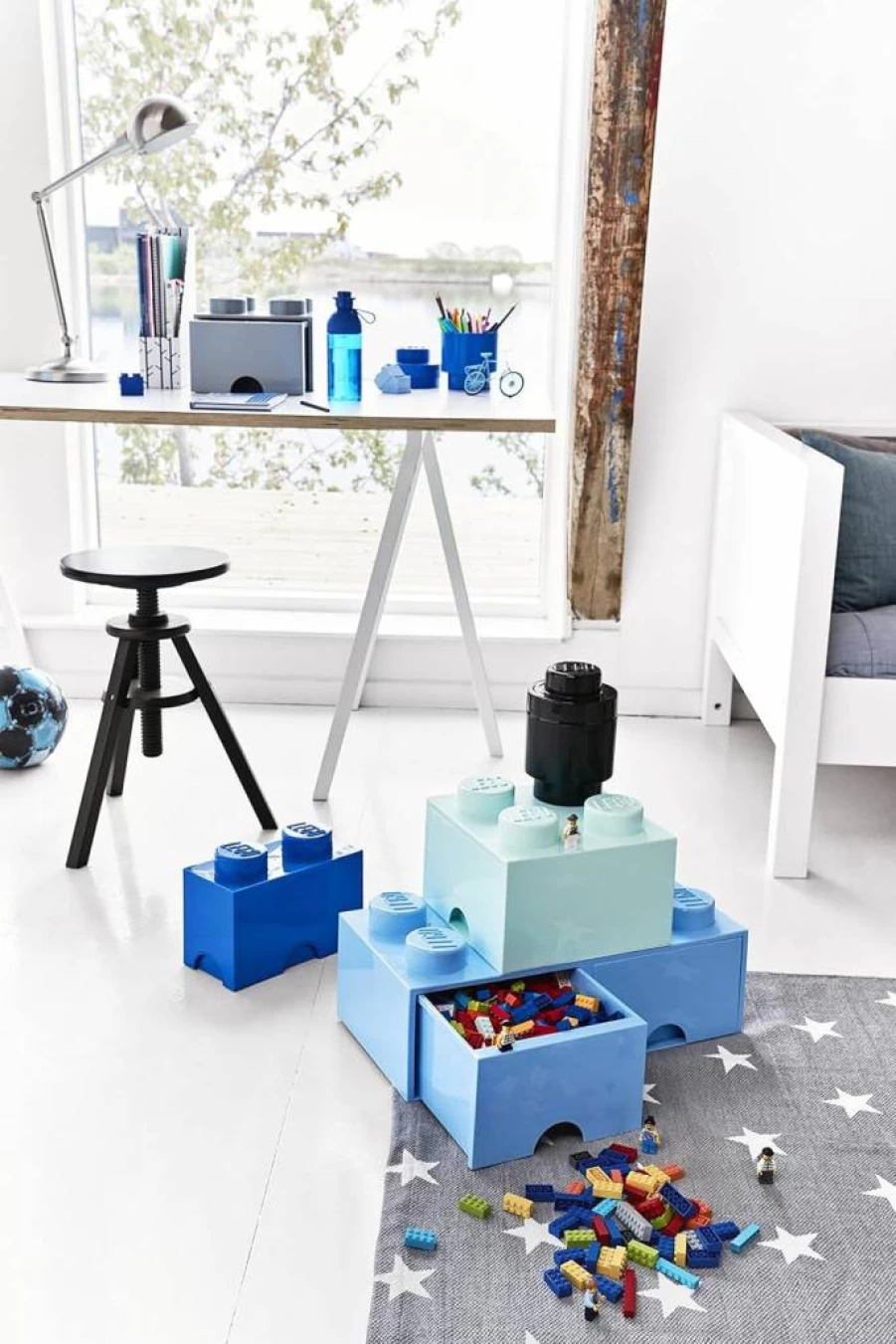 Lego Brick Drawer - Stackable Storage & Decor Organizer by Room Copenhagen - Black Brick 8 Design