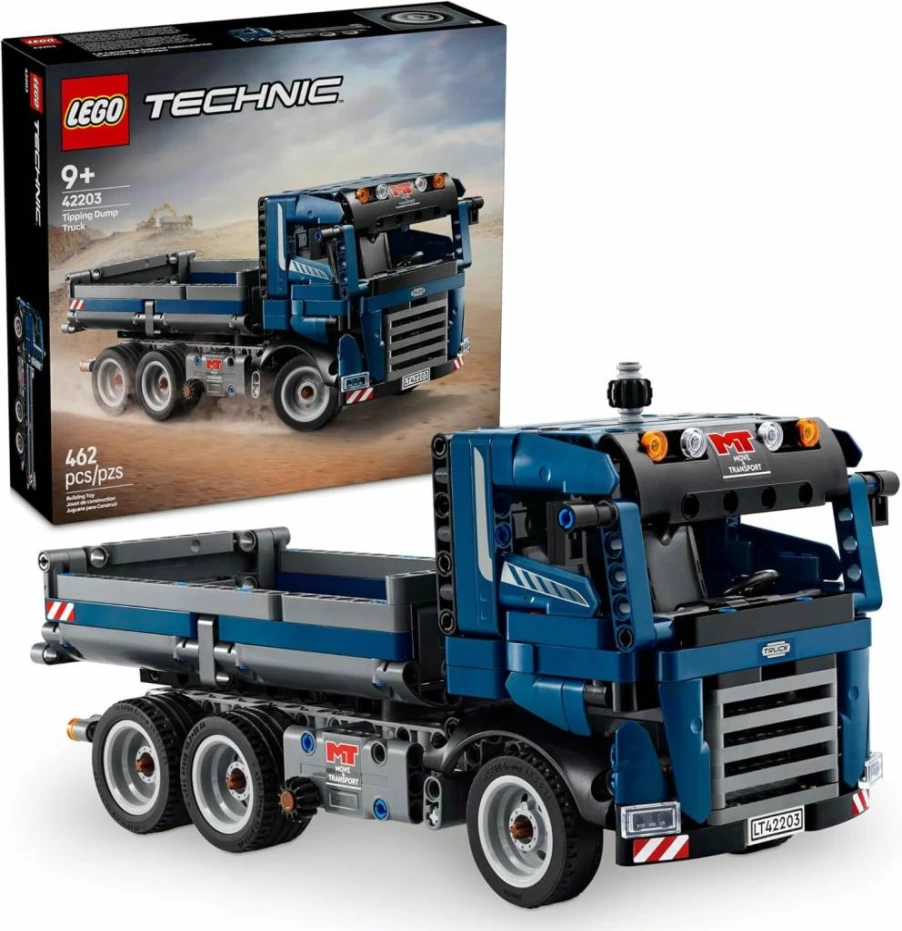 LEGO Technic 42203 Tipping Dump Truck Building Set for Kids Ages 9+ - Construction Engineering Toy for Boys and Girls - Creative Birthday Gift Idea