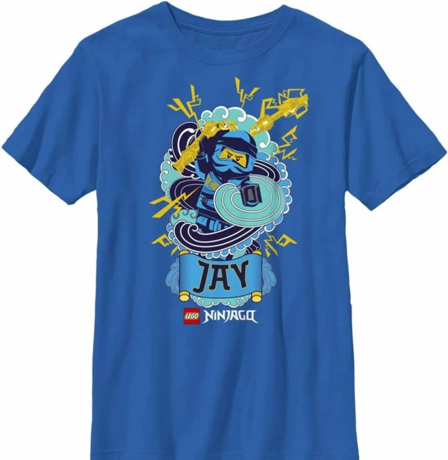 Fifth Sun Boys' Lego Ninjago Jay Short Sleeve T-Shirt for Kids