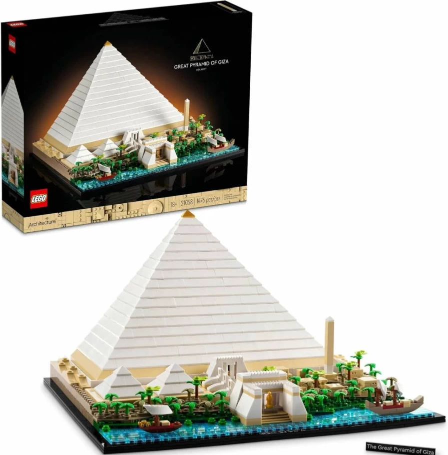 LEGO Architecture Great Pyramid of Giza 21058 Building Set, DIY Landmark Collection Kit for Adults, Creative Home Decor Model