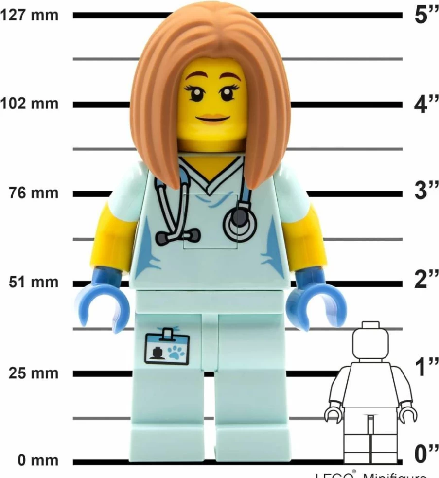 IQ LEGO Classic Veterinarian Torch Flashlight Toy - 5" Tall Building Figure (To46) for Kids & Collectors