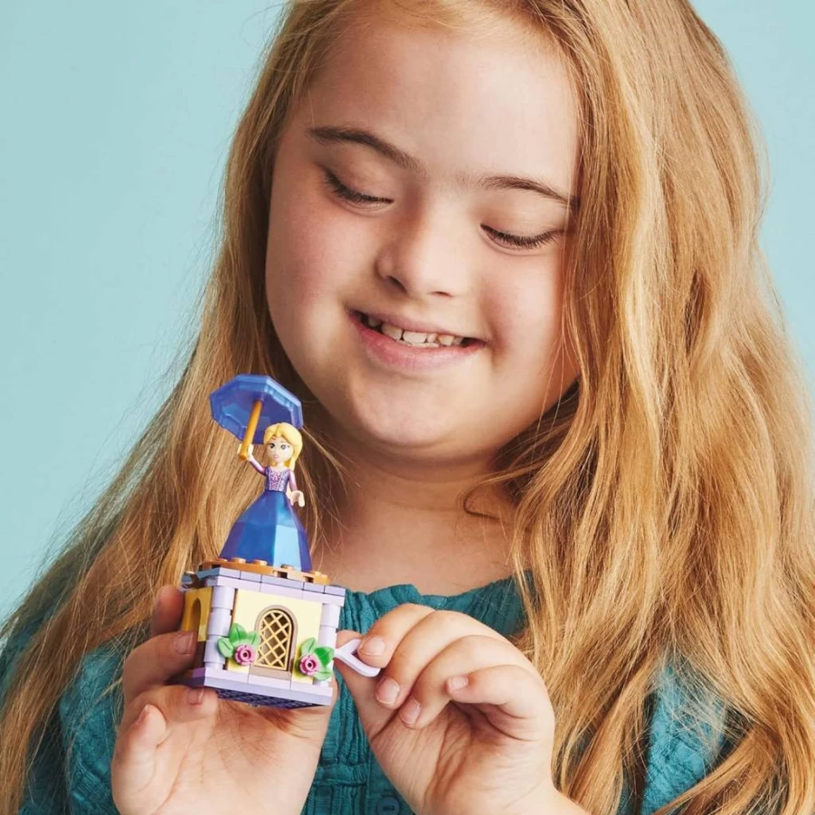 LEGO Disney Princess Rapunzel Building Toy Set 43214 with Mini-Doll, Pascal Figure & Spinning Dress, Wind-Up Disney Castle Collectible for Kids Ages 5+