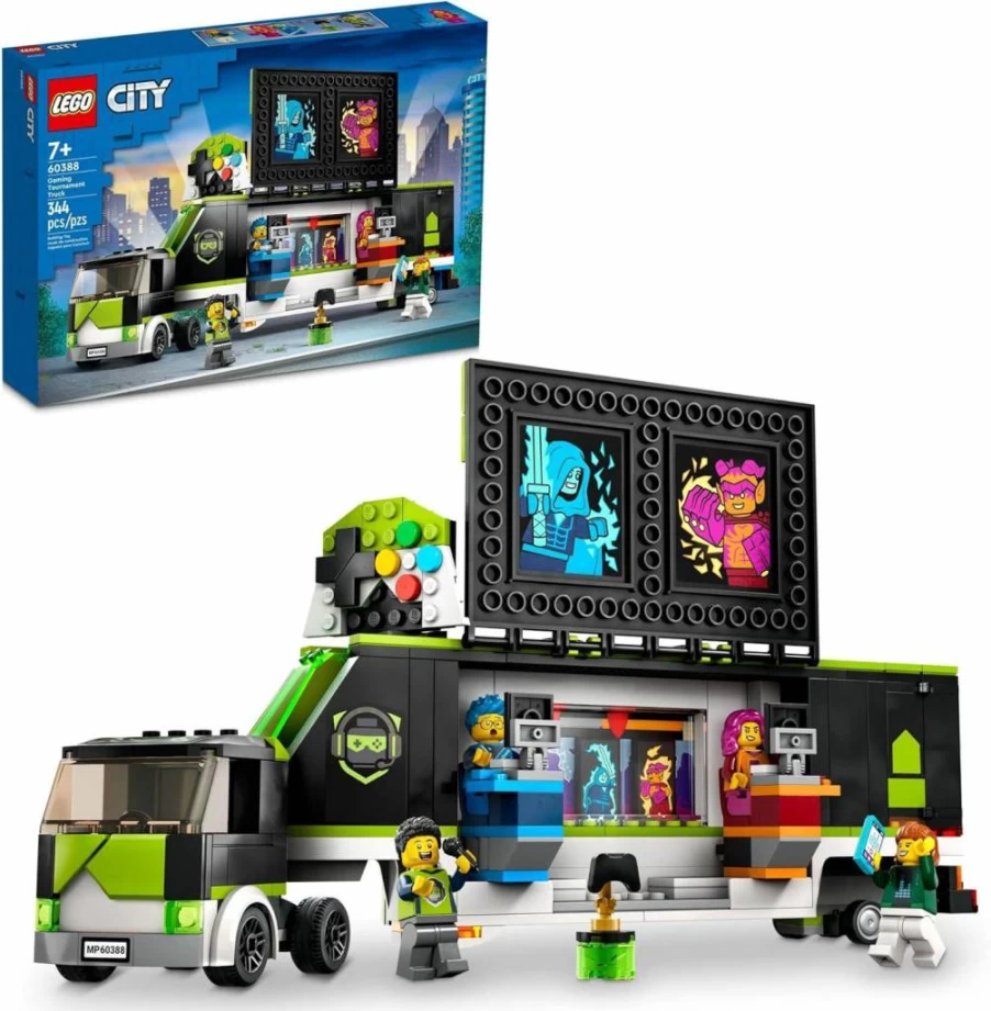 LEGO City Gaming Tournament Truck 60388 Building Toy Set with 3 Minifigures, Esports Arena, and Computer Accessories for Kids Ages 7+ | Gamer Gift for Boys and Girls