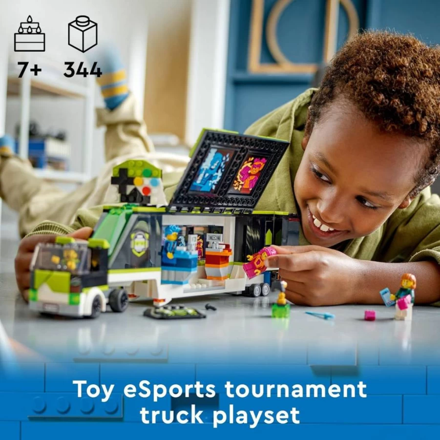 LEGO City Gaming Tournament Truck 60388 Building Toy Set with 3 Minifigures, Esports Arena, and Computer Accessories for Kids Ages 7+ | Gamer Gift for Boys and Girls
