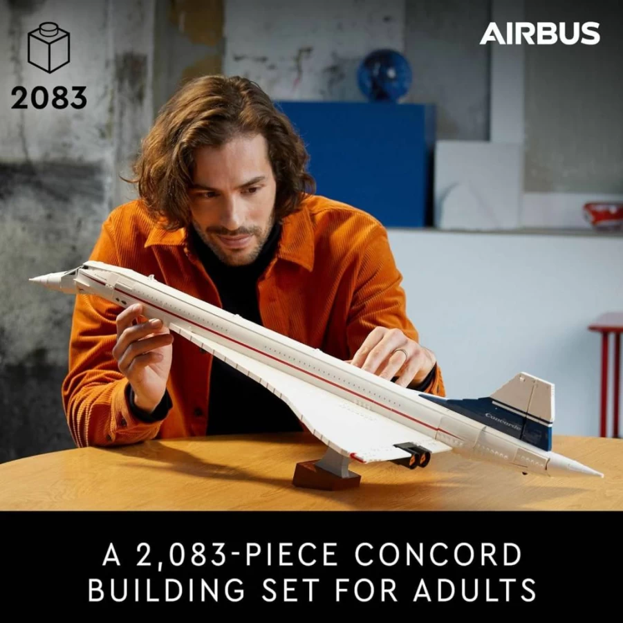 LEGO Icons 10318 Concorde Supersonic Passenger Plane Model Building Kit for Adults with Authentic Details & Functional Features