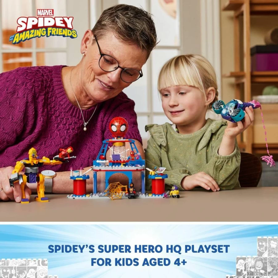 LEGO Marvel Spidey Web Spinner Headquarters 10794 | Spider-Man & Iron Man Toy Battle Vehicle | Disney+ Spidey and His Amazing Friends Set for Kids Ages 4-6