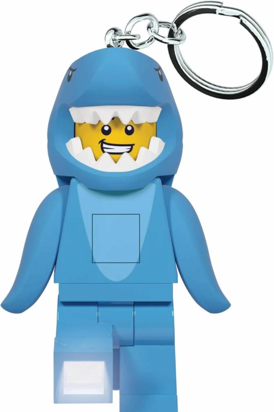 IQ 3 Inch Shark Suit Guy Lego Minifigure Keychain with Light - Large Collectible Toy for Fans