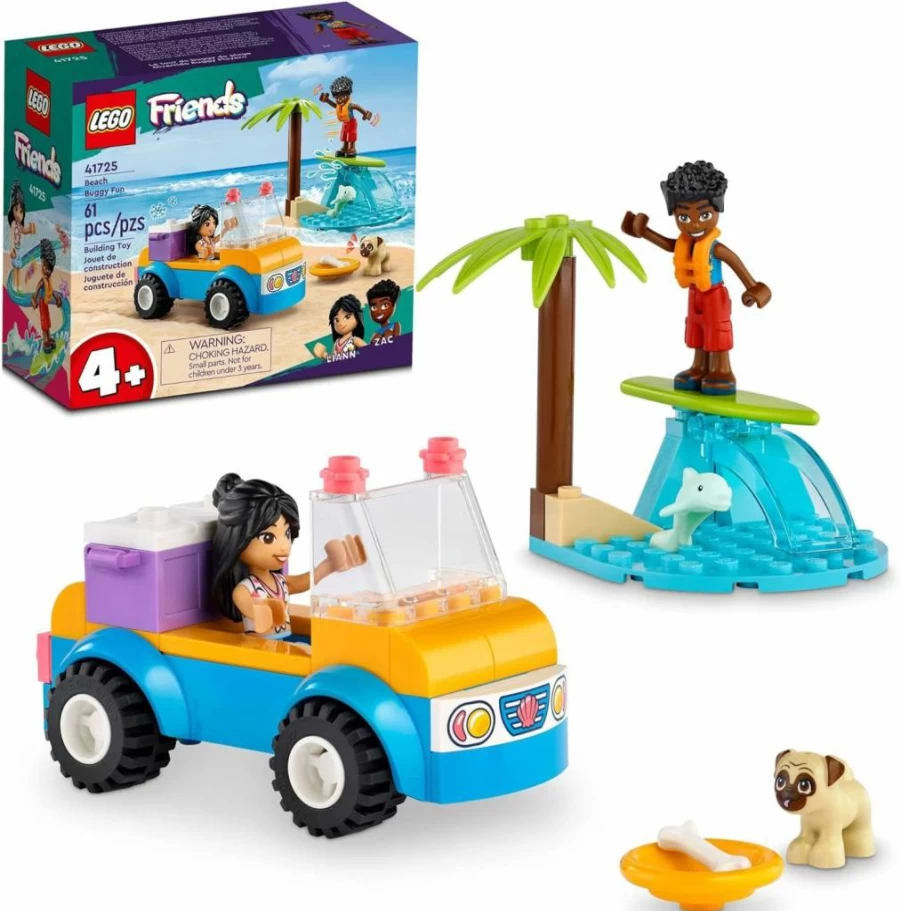 LEGO Friends 41725 Beach Buggy Building Set with 2 Mini-Dolls, Dog, Dolphin & Toy Car for Kids Ages 4+