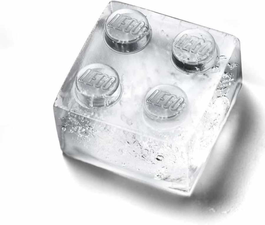Room Copenhagen Lego Ice Cube Tray Set - 3 Silicone Molds in Blue, Pink, Grey - Dishwasher Safe Brick Mold for Creative Fun