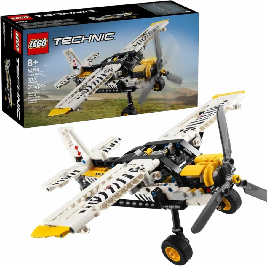 LEGO Technic 42198 Bush Plane Building Set with Spinning Propeller & 4-Cylinder Engine, Creative Airplane Model Kit for Kids Ages 8+, STEM Toy Gift for Boys and Girls