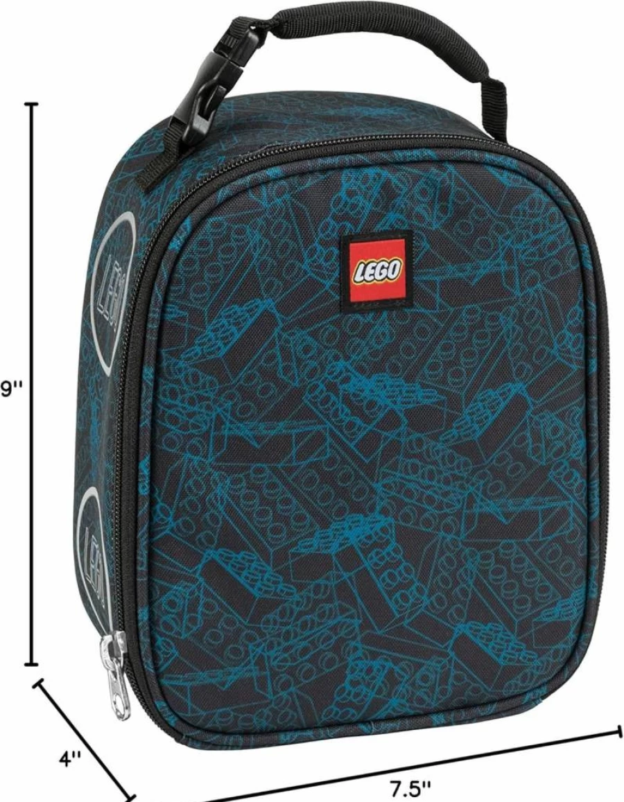 LEGO Classic Insulated Lunch Box for Kids - Reusable Soft Lunch Bag for School, Travel, Picnics - Keeps Food & Drinks Cold with Secure Buckle Closure - Brick Design Boys & Girls Meal Tote Container