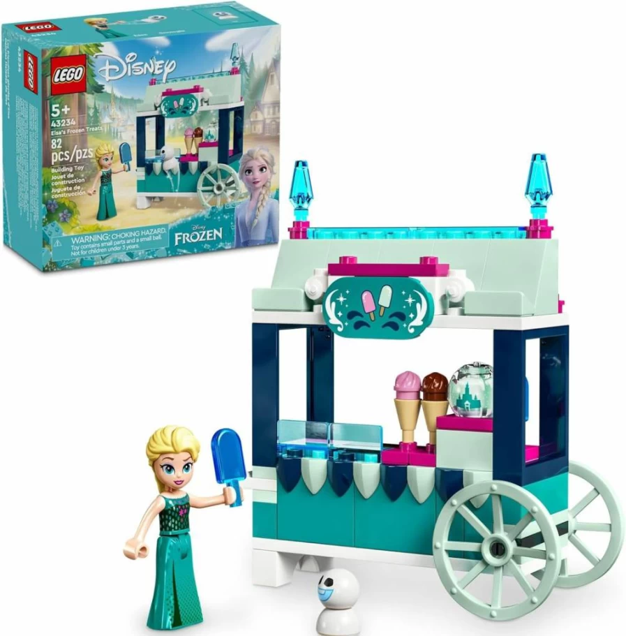 LEGO Disney Frozen Elsa's Ice Cream Shop Building Kit 43234 with Elsa Mini-Doll & Snowgie Figure, Creative Frozen Toy Gift for Kids Boys Girls Ages 6+
