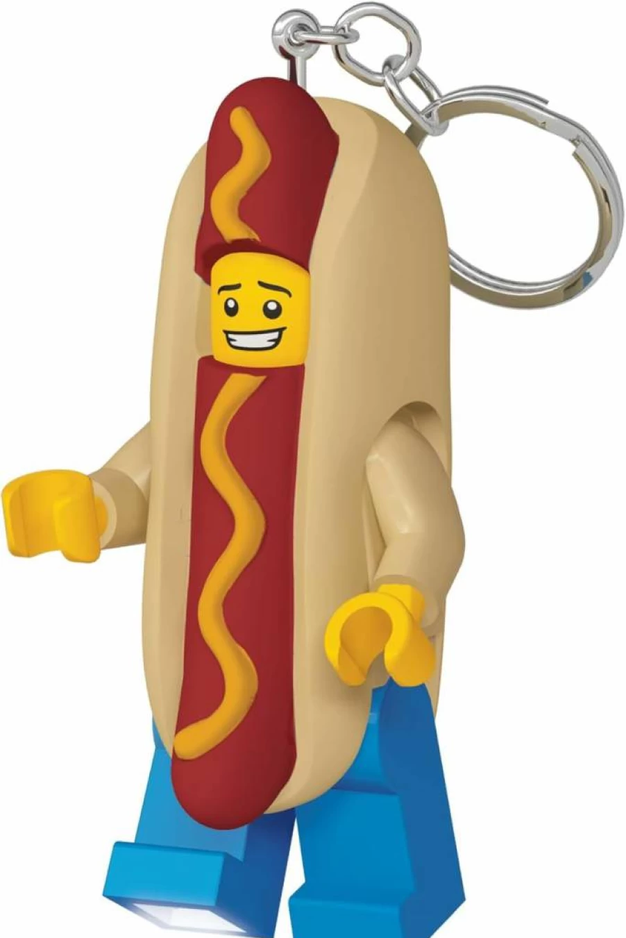IQ 3 Inch Tall Lego Minifigure Keychain Light - Hot Dog Man Collectible Toy (KE119H)