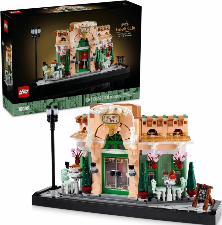 LEGO Icons Parisian Café 10362 Building Set for Adults - Collectible DIY Model Kit for Home & Office Display - Creative Gift for Weddings, Brides & Lego Fans