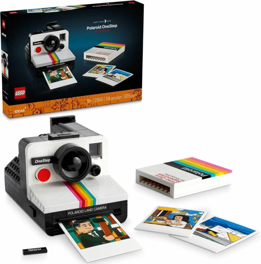 LEGO Ideas 21345 Polaroid OneStep SX-70 Camera Building Set for Adults - Vintage DIY Model Kit, Creative Gift for Father's Day, Collectors & Photography Fans