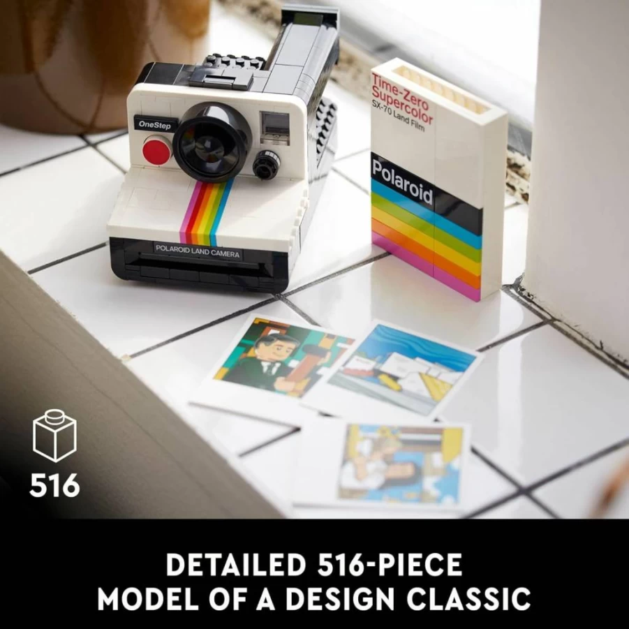 LEGO Ideas 21345 Polaroid OneStep SX-70 Camera Building Set for Adults - Vintage DIY Model Kit, Creative Gift for Father's Day, Collectors & Photography Fans
