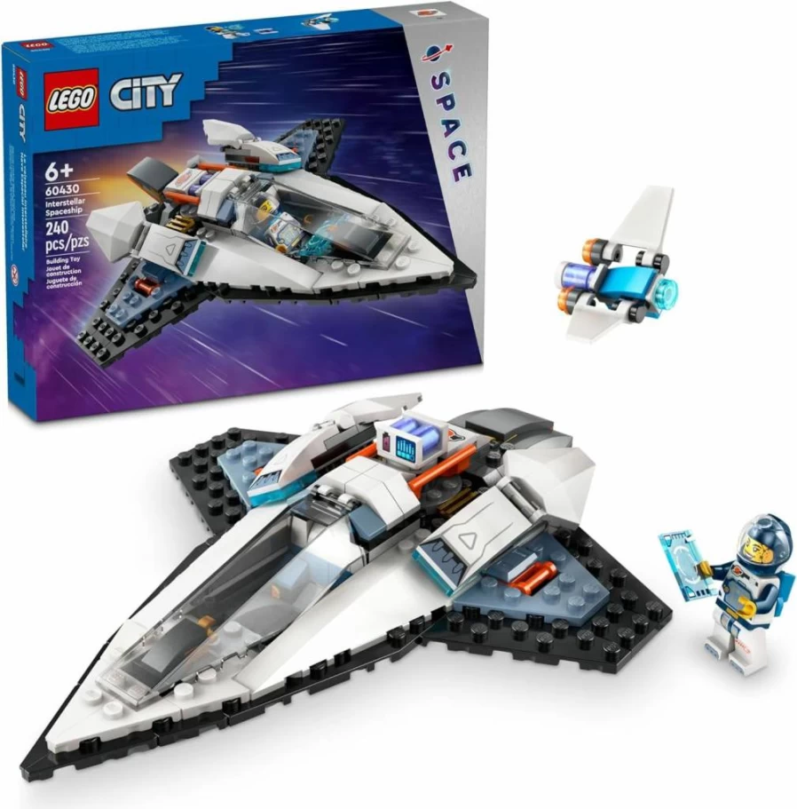 LEGO City 60430 Interstellar Spaceship Building Set with Astronaut, Drone & Spacecraft Model, Creative STEM Toy for Kids Ages 6+