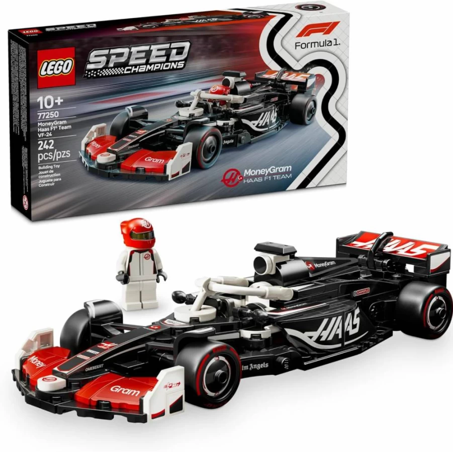 LEGO Speed Champions Haas VF-24 F1 Race Car Building Set 77250 – Creative Toy for Kids Ages 10+, Perfect Gift for Formula 1 Fans & Birthday Presents