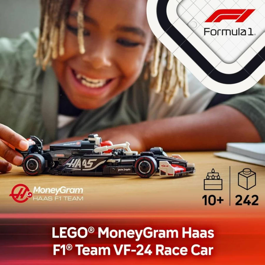 LEGO Speed Champions Haas VF-24 F1 Race Car Building Set 77250 – Creative Toy for Kids Ages 10+, Perfect Gift for Formula 1 Fans & Birthday Presents