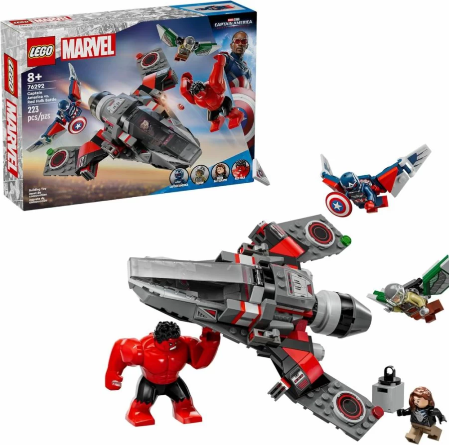LEGO Marvel Avengers 76292 Building Set - Captain America vs Red Hulk Battle with Minifigures & Action Figure, Superhero Toy for Kids Ages 7+, Creative Gift for Boys and Girls