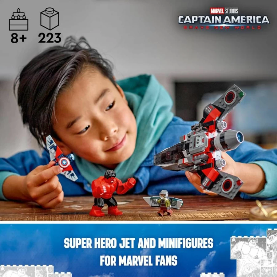 LEGO Marvel Avengers 76292 Building Set - Captain America vs Red Hulk Battle with Minifigures & Action Figure, Superhero Toy for Kids Ages 7+, Creative Gift for Boys and Girls