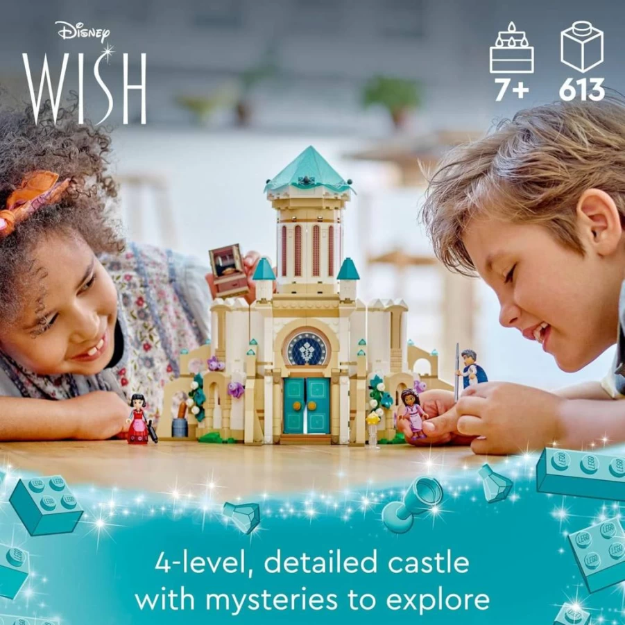 LEGO Disney The Wish King Magnifico's Castle 43224 Building Set for Kids Ages 7+, Collectible Palace Toy Inspired by Disney Movie for Creative Pretend Play