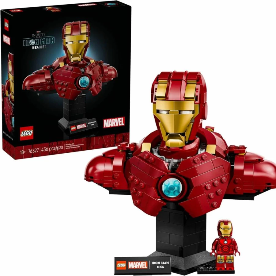 LEGO Marvel Iron Man Mk4 Bust Building Kit (76327) for Adults - Collectible Model with Iron Man Minifigure, Perfect Gift for Father's Day & Superhero Fans