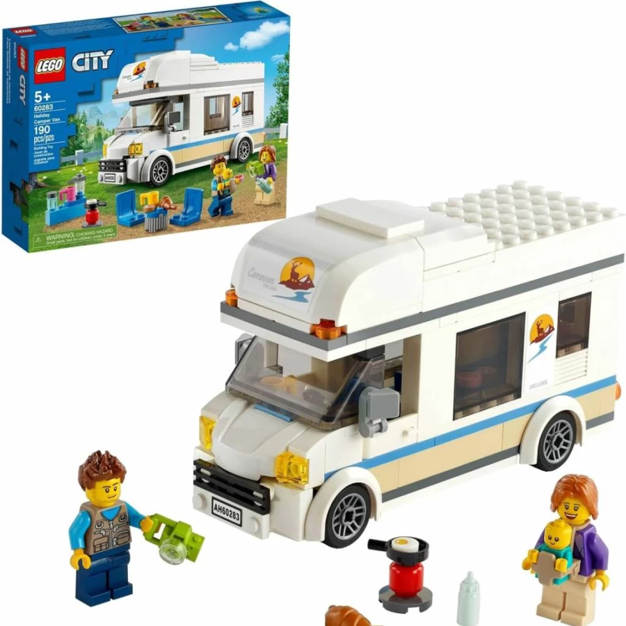 LEGO City Holiday Camper Van 60283 Building Toy Set for Kids Ages 5+ with Caravan Motorhome, Creative Gift for Boys and Girls