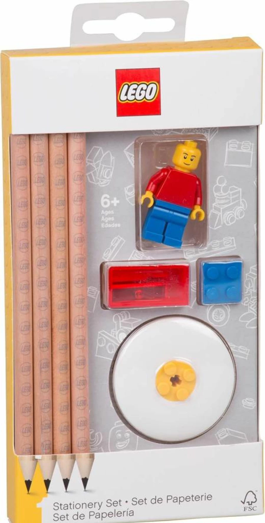 IQ Lego-Compatible Stationery Set with Minifigure - Creative Building & Writing Gift for Kids