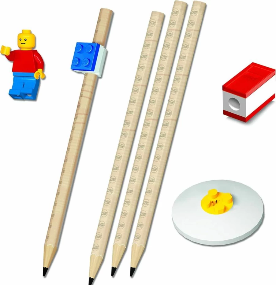 IQ Lego-Compatible Stationery Set with Minifigure - Creative Building & Writing Gift for Kids