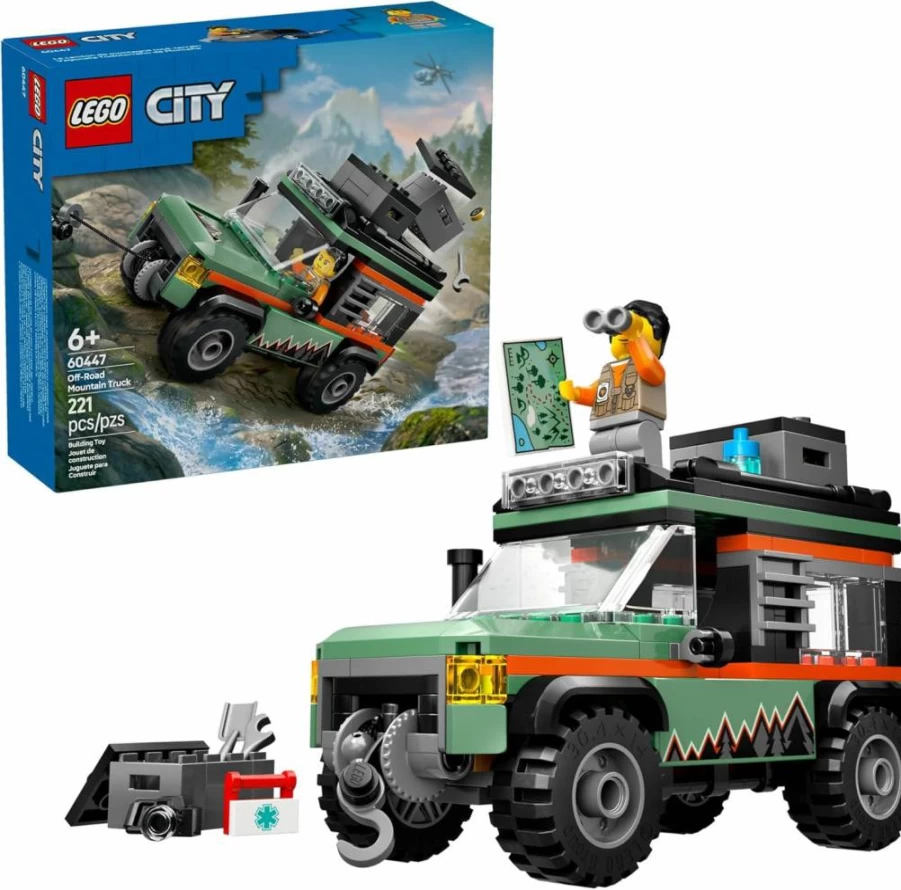 LEGO City 60447 Off-Road 4X4 Mountain Truck Building Set with Minifigure - Creative Construction Toy for Kids Ages 6+ - Perfect Birthday & Holiday Gift for Boys and Girls