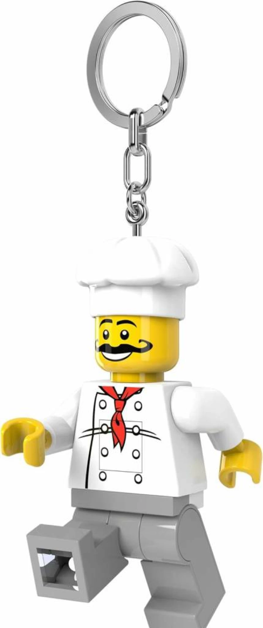 IQ 3 Inch Tall Lego Style Chef Minifigure Keychain with Light - Ke24H, Collectible Building Toy Gift
