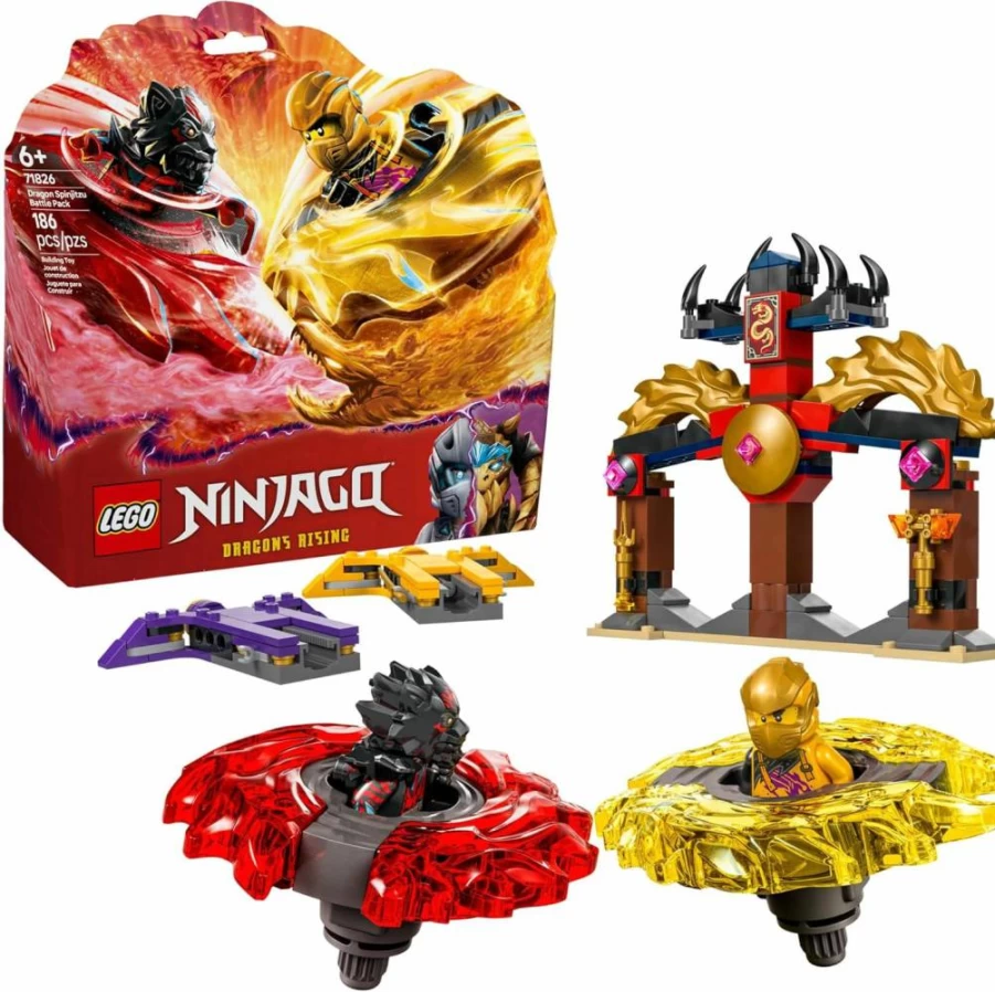 LEGO Ninjago 71826 Dragon Spinjitzu Battle Pack with 2 Minifigures, Spinning Blade Building Set for Kids Ages 6+, Creative Birthday Gift for Boys and Girls